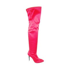 Escada   Hot Pink Thigh High Satin  Boots valentines  Special