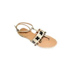 Azzedine Alaia Python  bell thong sandals in Box