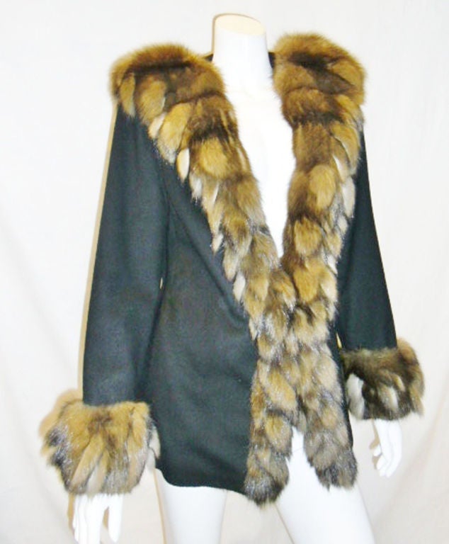Women's SALE C.Tivioli   Hooded Cashmere Jacket  w Russian Sable