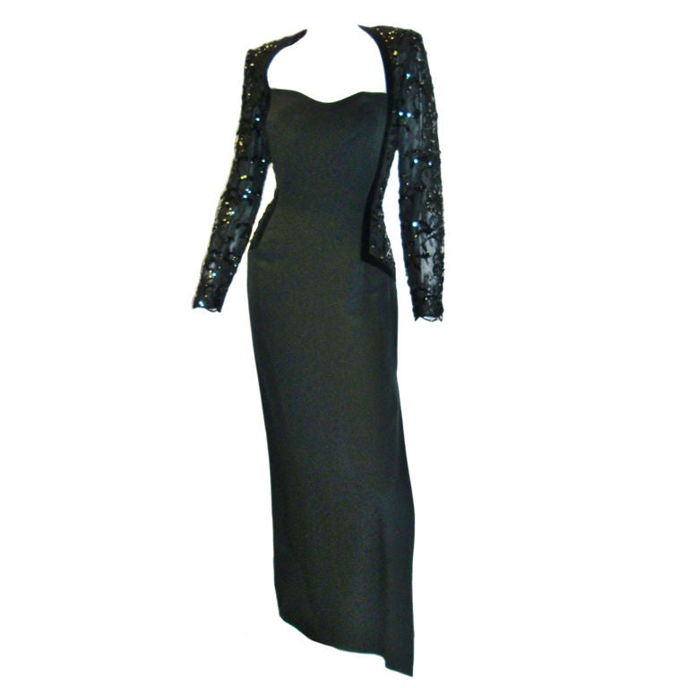 Escada Beaded Ivory Gown main image 0