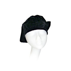 Yves Saint Laurent Vintage velvet Beret Hat With Bow Circa 1960