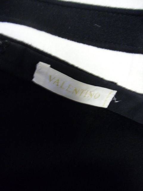 Valentino Black and Cream 100% cashmere pencil Skirt 2