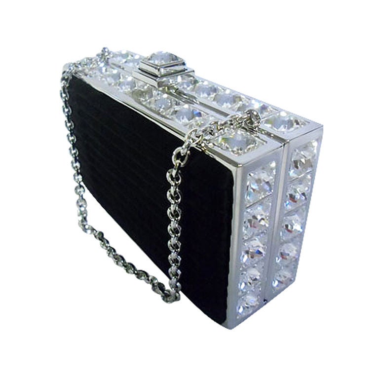 Judith Leiber New Crystal Minaudiere Bag New For Sale