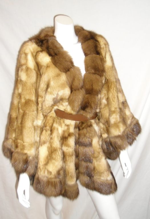 Women's Golden Sable Fur Cape coat