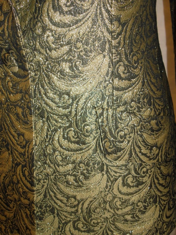 Jaeger Vintage  Gold Brocade Blazer For Sale 1