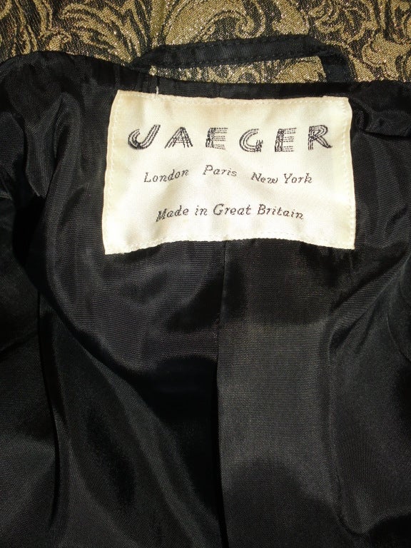 Jaeger Vintage  Gold Brocade Blazer For Sale 3