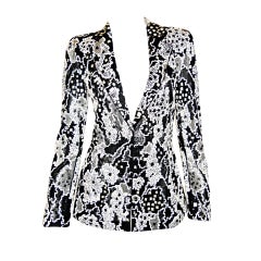 Giorgio Armani  Hand Beaded Black White Blazer