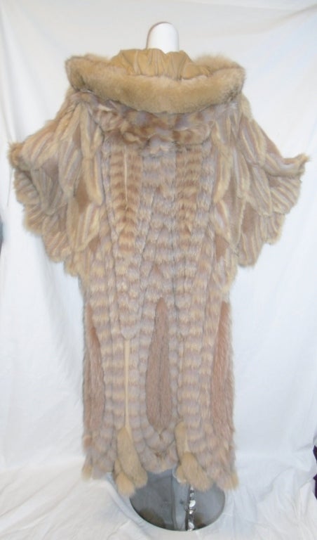 One of a kind Haute Couture Grunstein Couture For Revillon Mink Reversible Fox Hooded Cape coat unless taking a video of it no picture will do the justice. finest mink and Norwegian Fox in natural and beautifully dyed colors. incredible designed and