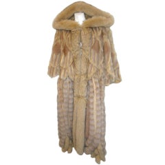 Grunstein Couture For Revillon  Mink Fox  Hooded Cape coat