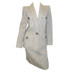 Yves Saint Laurent Haute Couture Power  tweed Suit 1970's