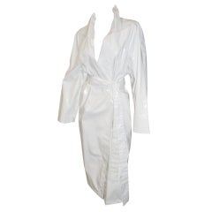 Yves Saint Laurent White  Belted Rain Coat  Rare