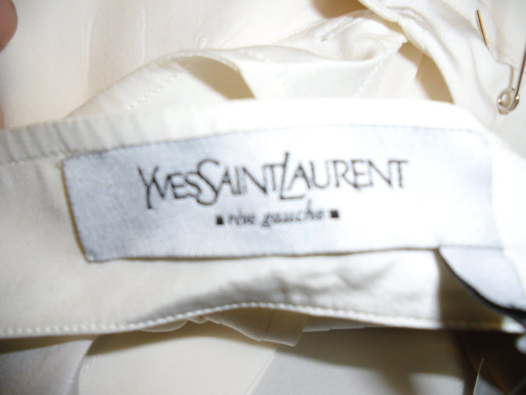 YVES SAINT LAURENT Rive Gauche halter tuxedo silk blouse 3