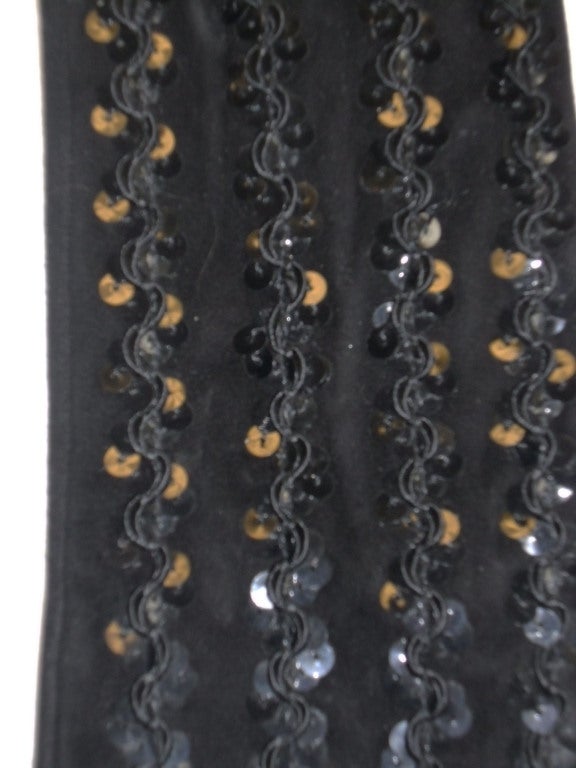Women's Yves  Saint Laurent  black  Leather Beaded Gloves