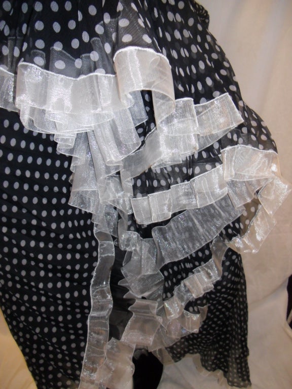 Geoffrey Beene Vintage micro pleated polka dot long skirt 1