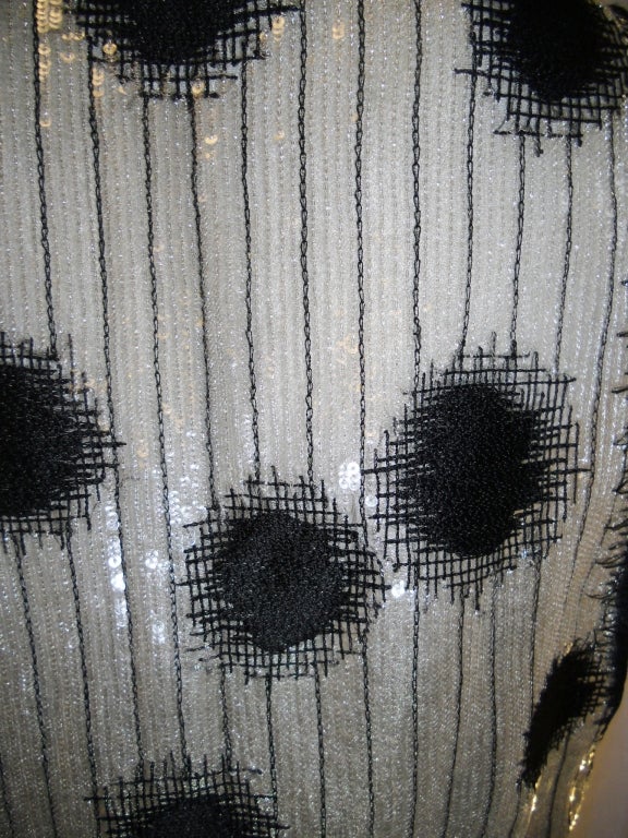 Geoffrey Beene Vintage silver embroidered & beaded vest 2