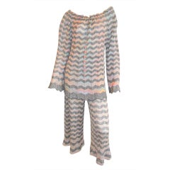 Missoni Vintage Zig Zag wide 3/4 Pants and Tunic