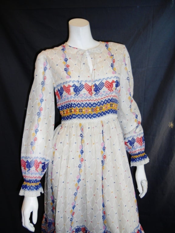 Women's Oscar De la Renta   Peasant dress Circa 1970