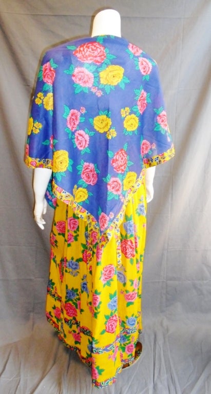 Joan Leslie For Kasper Floral  Sun dress with scarf For Sale 3