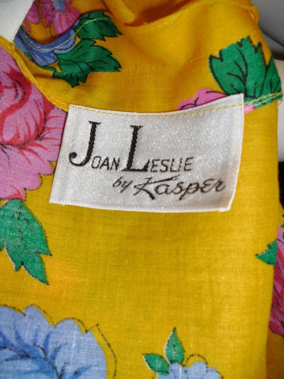 Joan Leslie For Kasper Floral  Sun dress with scarf For Sale 5