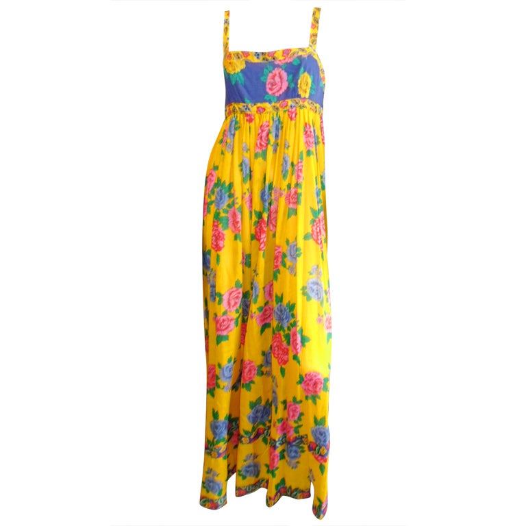 Joan Leslie For Kasper Floral  Sun dress with scarf For Sale