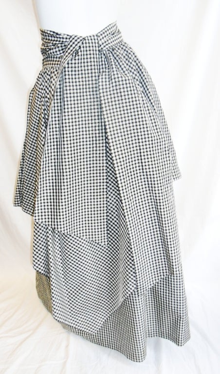Women's Chez Ninon  Couture Long checkered Garden party silk skirt