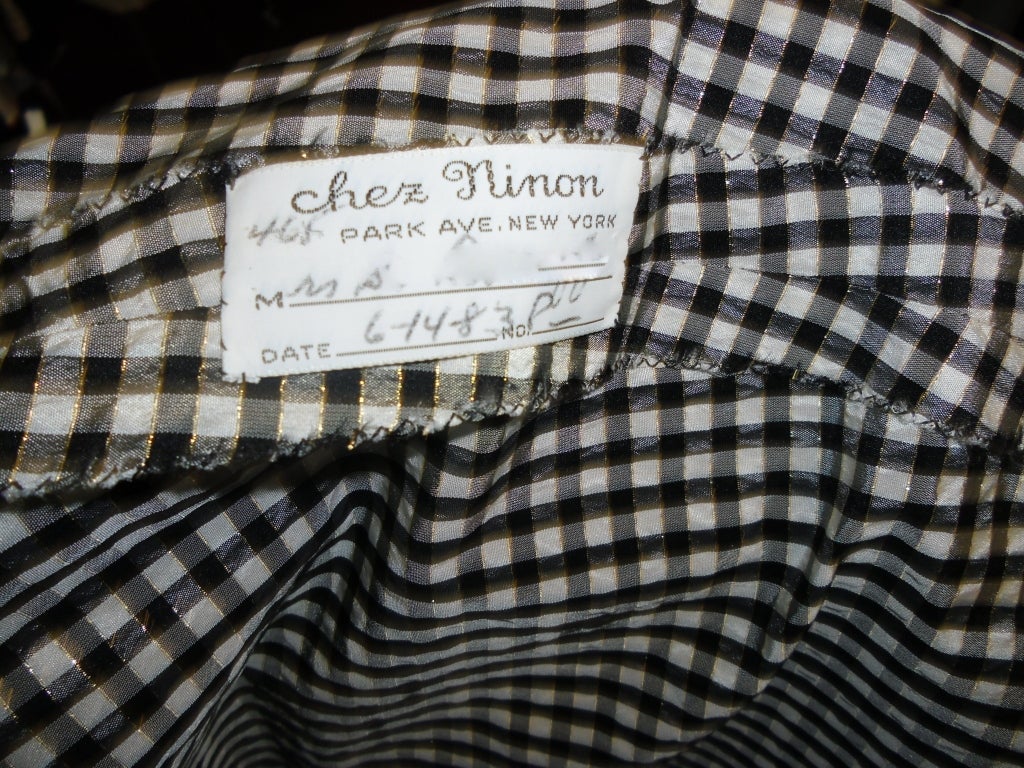 Chez Ninon  Couture Long checkered Garden party silk skirt 1