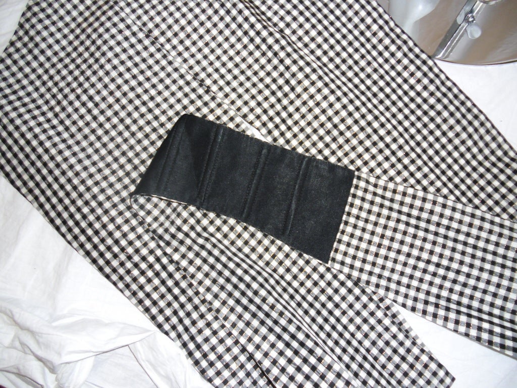 Chez Ninon  Couture Long checkered Garden party silk skirt 3