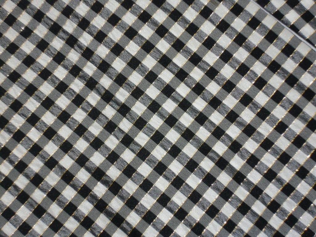 Chez Ninon  Couture Long checkered Garden party silk skirt 4