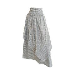 Chez Ninon  Couture Long checkered Garden party silk skirt