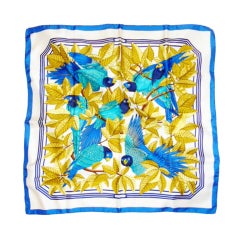 Authentic Hermes Carre Les Perroquets Silk Scarf
