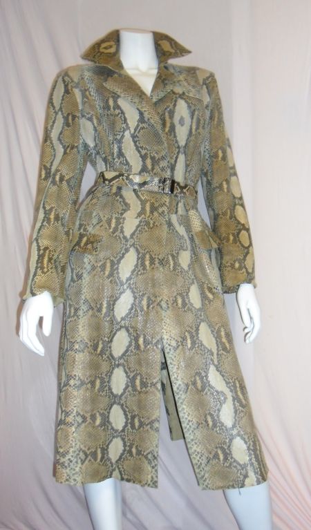 Gucci Real Python Snake skin Trench Coat  Sz 42 1