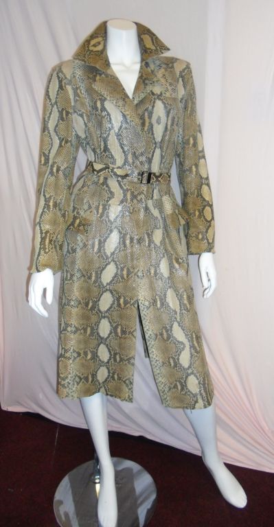 Gucci Real Python Snake skin Trench Coat  Sz 42 2