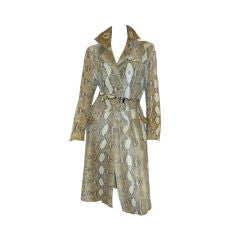 Gucci Real Python Snake skin Trench Coat  Sz 42