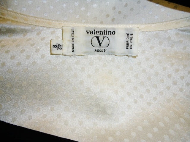 Valentino Silk dotted blouse with black bow 4