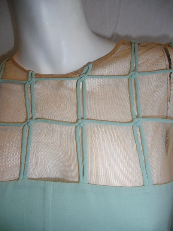 CHADO RALPH RUCCI Mint Green Illusion Front Dress sz 14 For Sale 2
