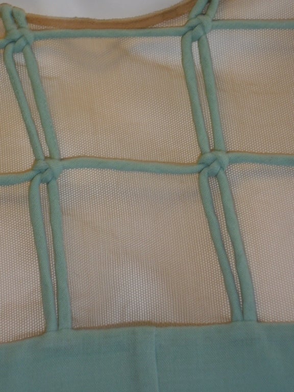 CHADO RALPH RUCCI Mint Green Illusion Front Dress sz 14 For Sale 3
