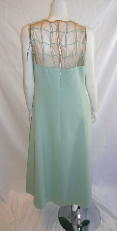 CHADO RALPH RUCCI Mint Green Illusion Front Dress sz 14 For Sale 6