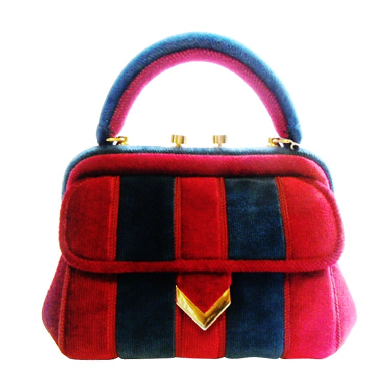 Via Condotti Vintage Velvet designer L. Righini Bag circa 60's at 1stdibs