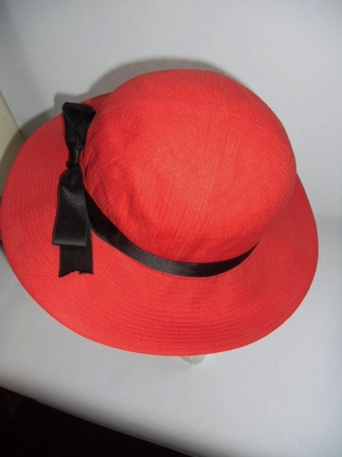 Chanel Red Summer Hat at 1stdibs