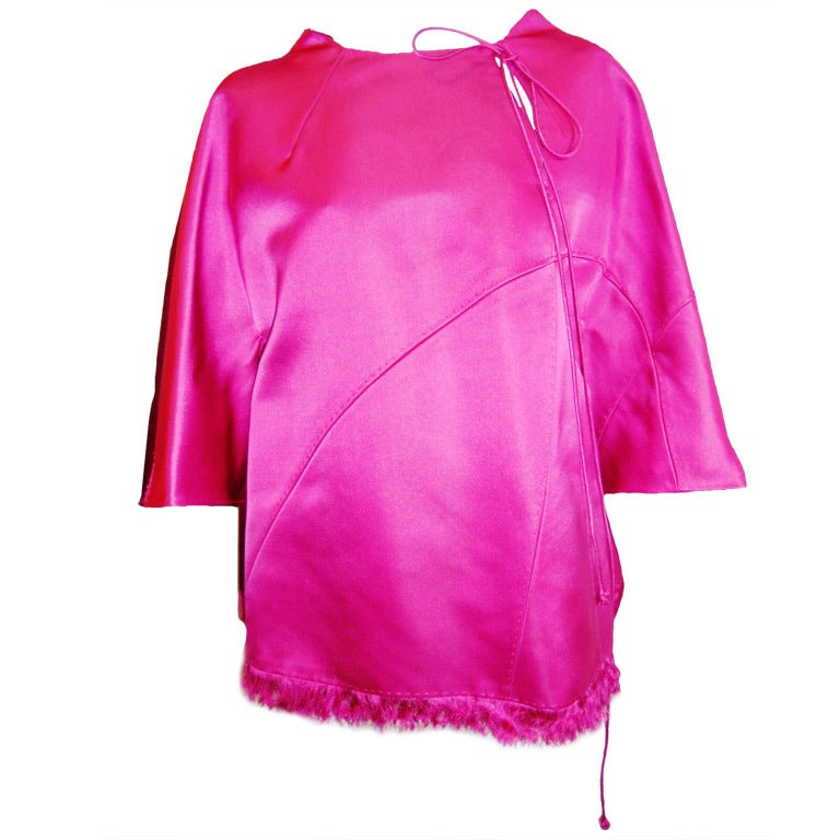 Chado Ralph Rucci Haute Couture Paris Coll.2004 Pink Silk tunic For Sale