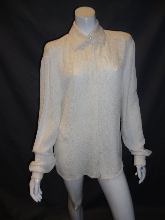 CHADO RALPH RUCCI  Hammered Silk Blouse with huge Scarf 1