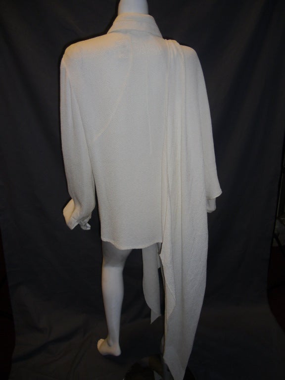 CHADO RALPH RUCCI  Hammered Silk Blouse with huge Scarf 4