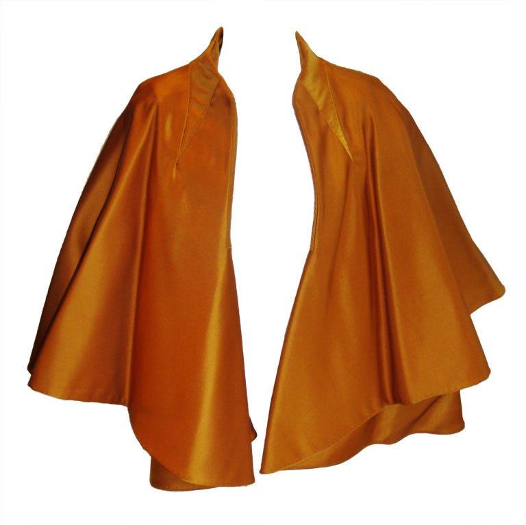 CHADO RALPH RUCCI Gold silk cape jacket 2006 at 1stDibs
