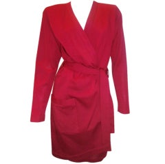YVES SAINT LAURENT Rive Gauche  Red wrap Dress