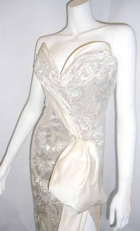 1980's Starlet Bob Mackie  Lace Corset Dress Gown 30% off SALE In Excellent Condition In New York, NY