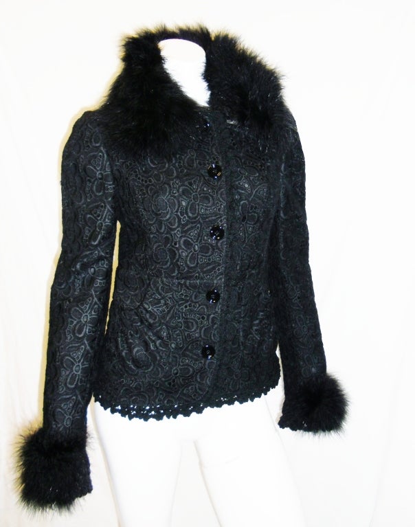 Dolce & gabbana Lace  jacket with marabou