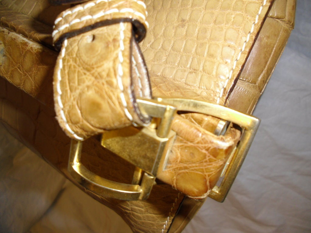 Gucci Alligator Large Doctor Travelling bag For Sale 2