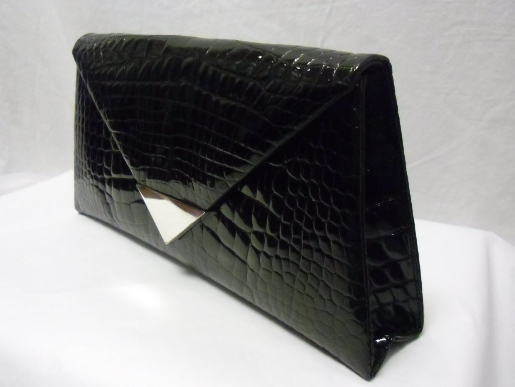 Women's Cathy Hardwick Haute couture Alligator clutch with Silver tip