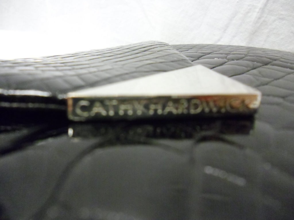 Cathy Hardwick Haute couture Alligator clutch with Silver tip 1