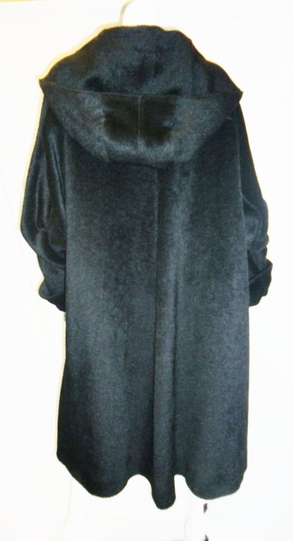 Thierry Mugler Finest  Alpaca Swing Hooded  Coat